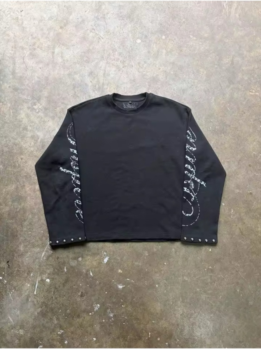 Black Long-Sleeve Graphic Men's Shirt